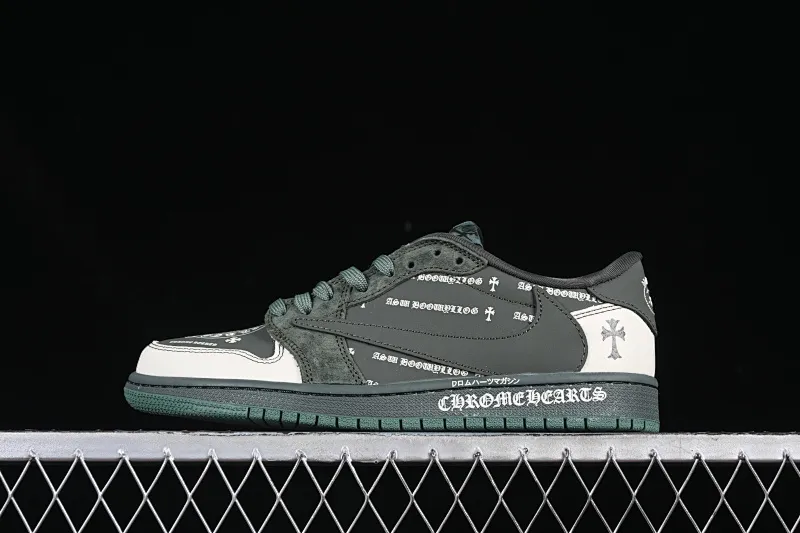 All categories Air Jordan Jordan series basketball shoes Air Jordan 1 Low high-end customized low-top sneakers Travis Scott x Fragment Design x Air Jordan 1 Low OG SP Joe 1 Crow Heart joint dark army green low-top cultural casual sneakers XS2024-029
